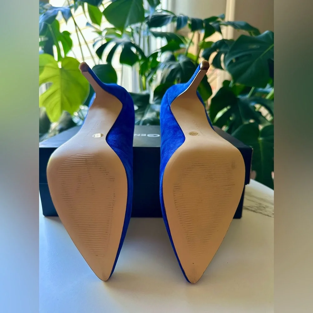 BCBG Gaminkha-x Blue Suede Heels - Picture 4 of 6